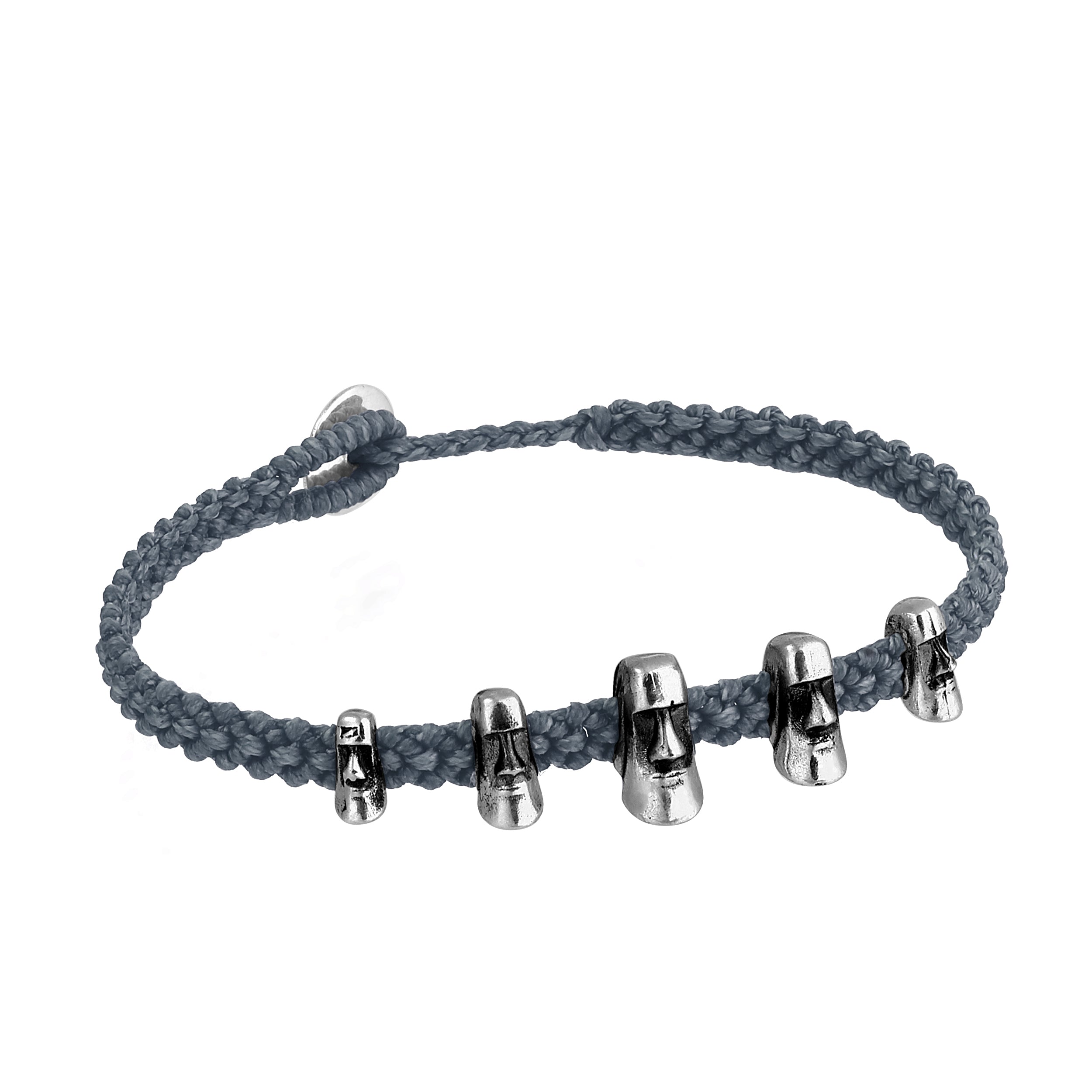 Maoi 5 Braided Wax Bracelet in Sterling Silver