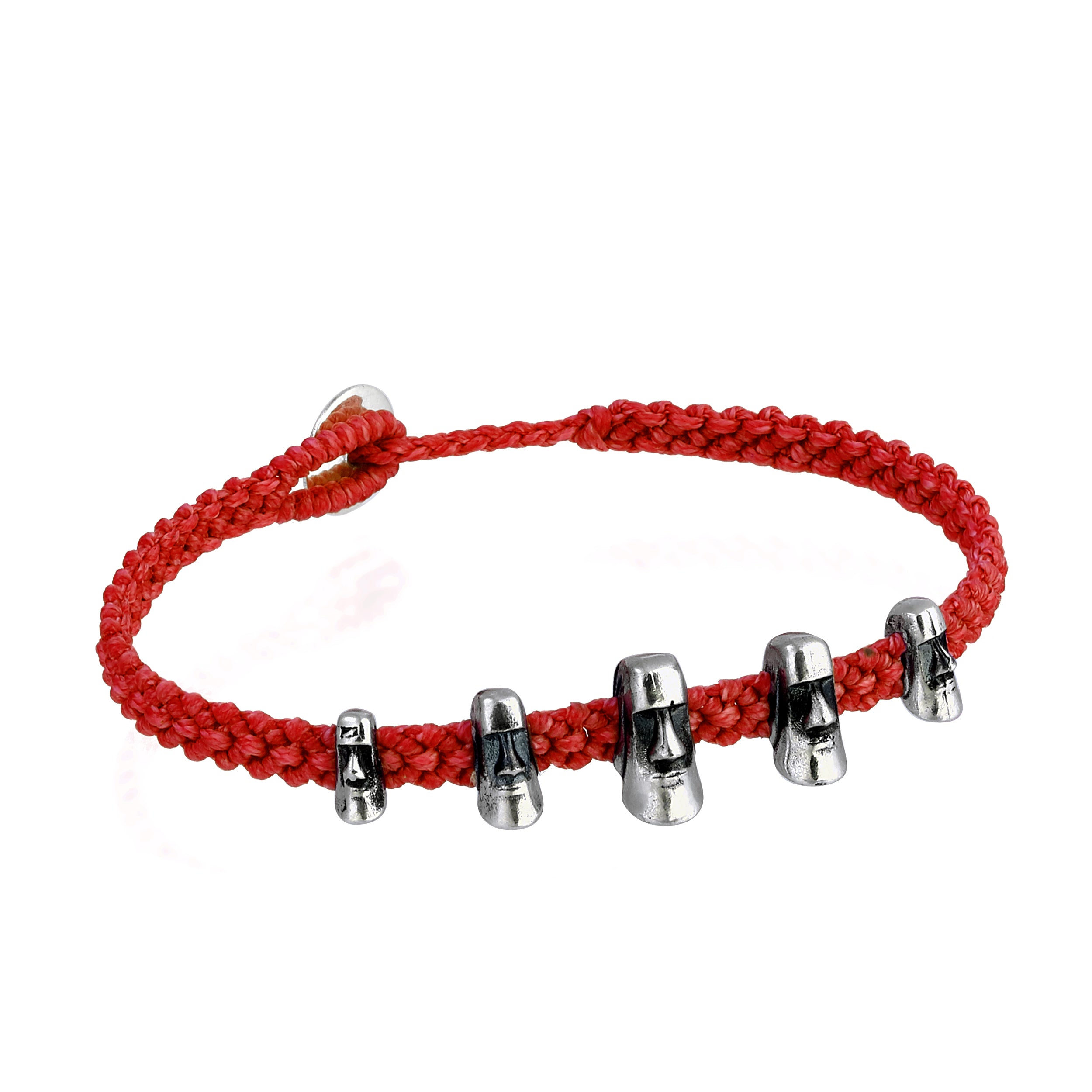 Maoi 5 Braided Wax Bracelet in Sterling Silver