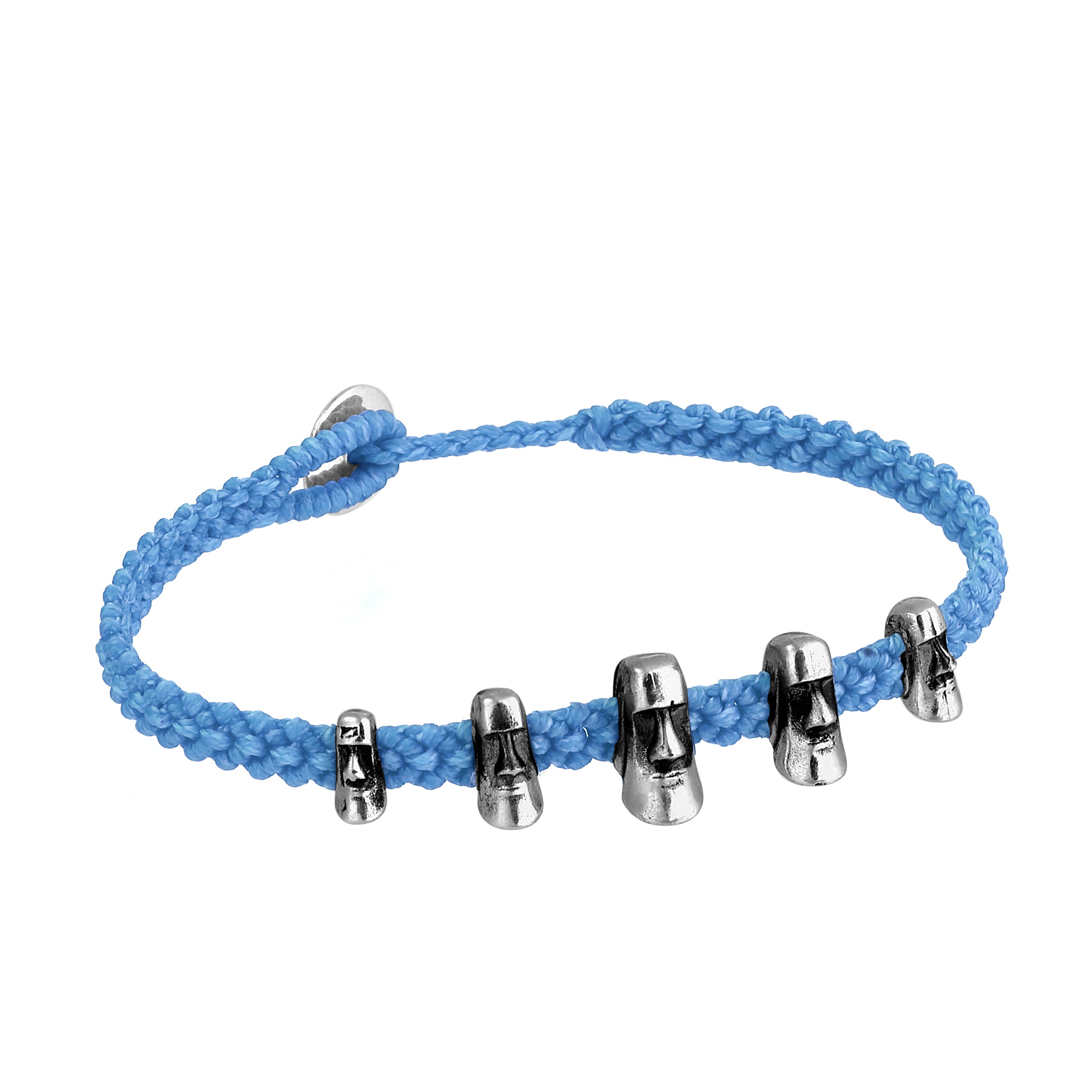 Maoi 5 Braided Wax Bracelet in Sterling Silver