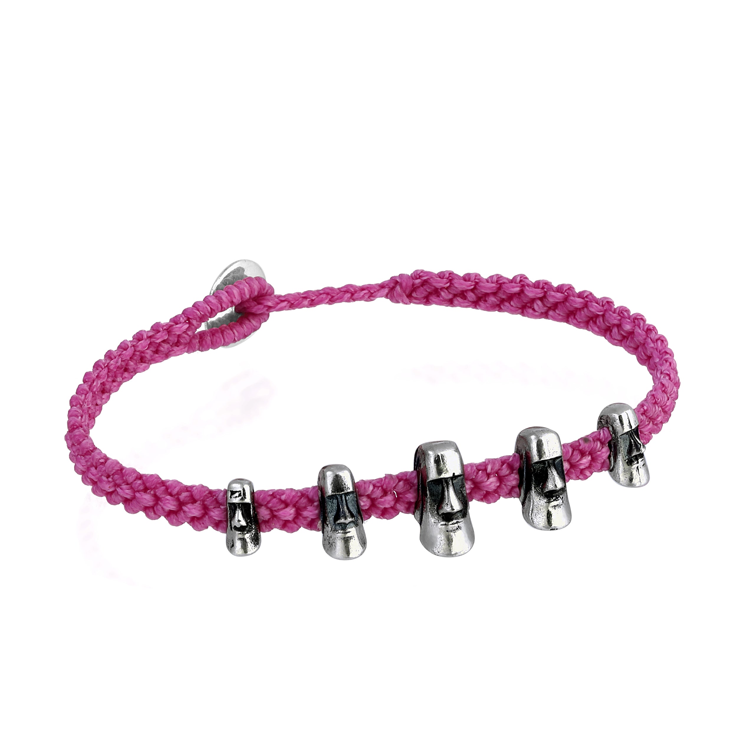 Maoi 5 Braided Wax Bracelet in Sterling Silver