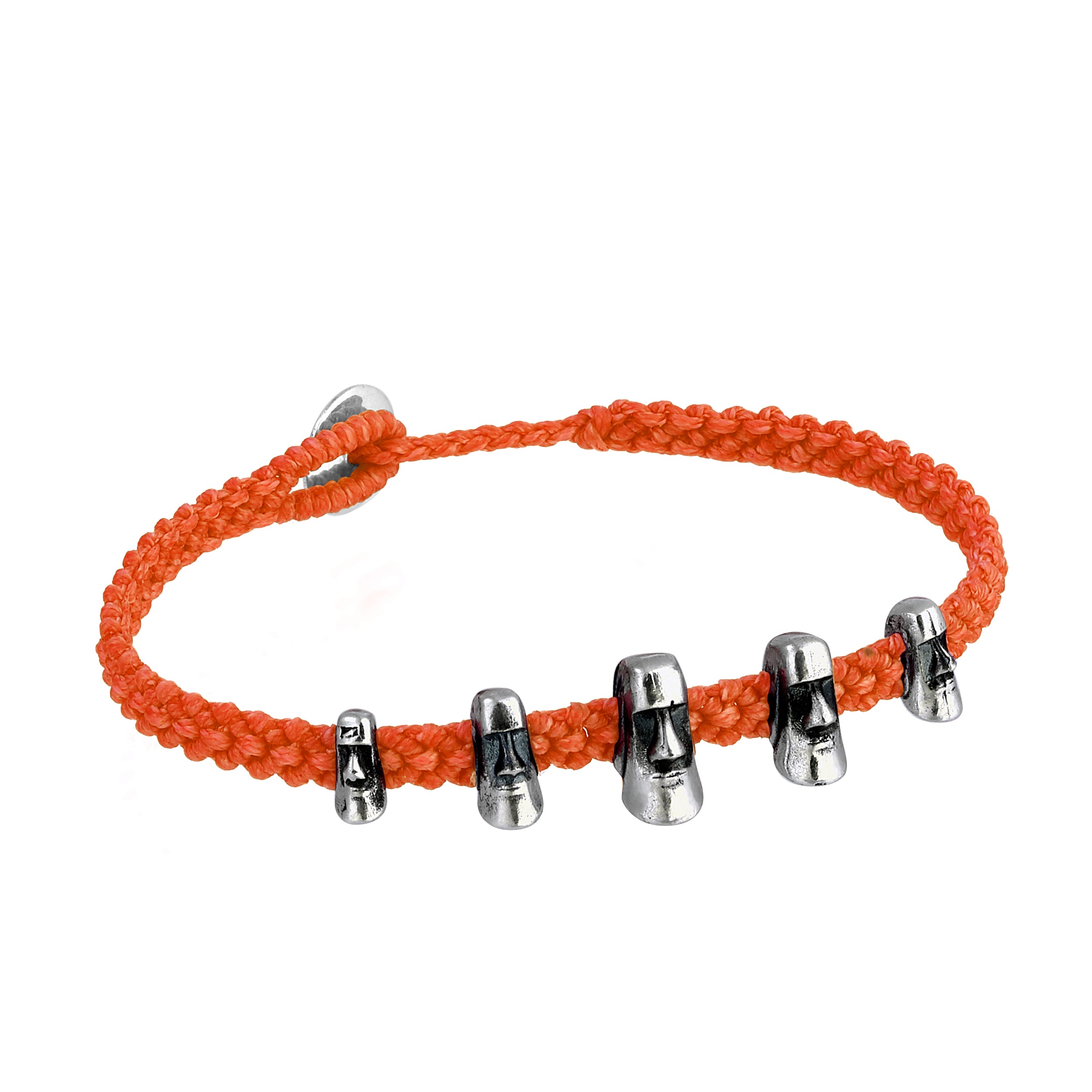 Maoi 5 Braided Wax Bracelet in Sterling Silver