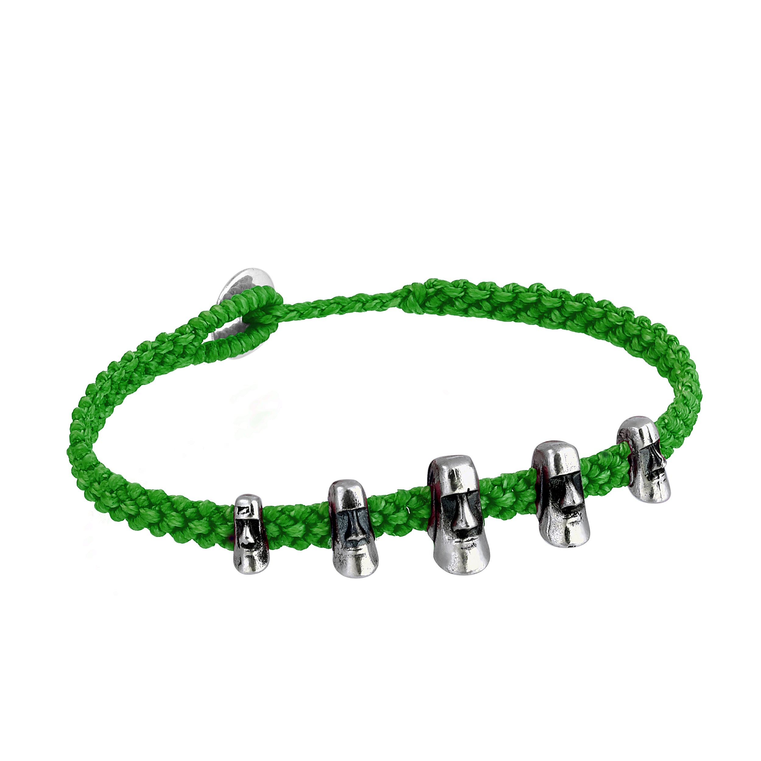 Maoi 5 Braided Wax Bracelet in Sterling Silver