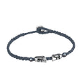 Maoi Gemstone Braided Wax Bracelet in Sterling Silver