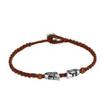 Maoi Gemstone Braided Wax Bracelet in Sterling Silver
