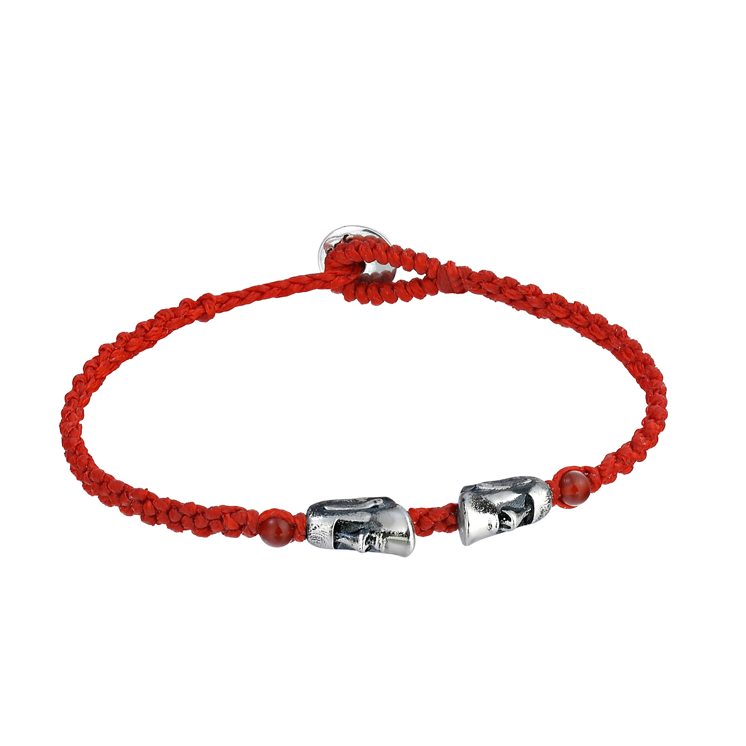 Maoi Gemstone Braided Wax Bracelet in Sterling Silver