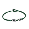 Maoi Gemstone Braided Wax Bracelet in Sterling Silver
