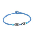 Maoi Gemstone Braided Wax Bracelet in Sterling Silver