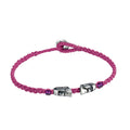 Maoi Gemstone Braided Wax Bracelet in Sterling Silver