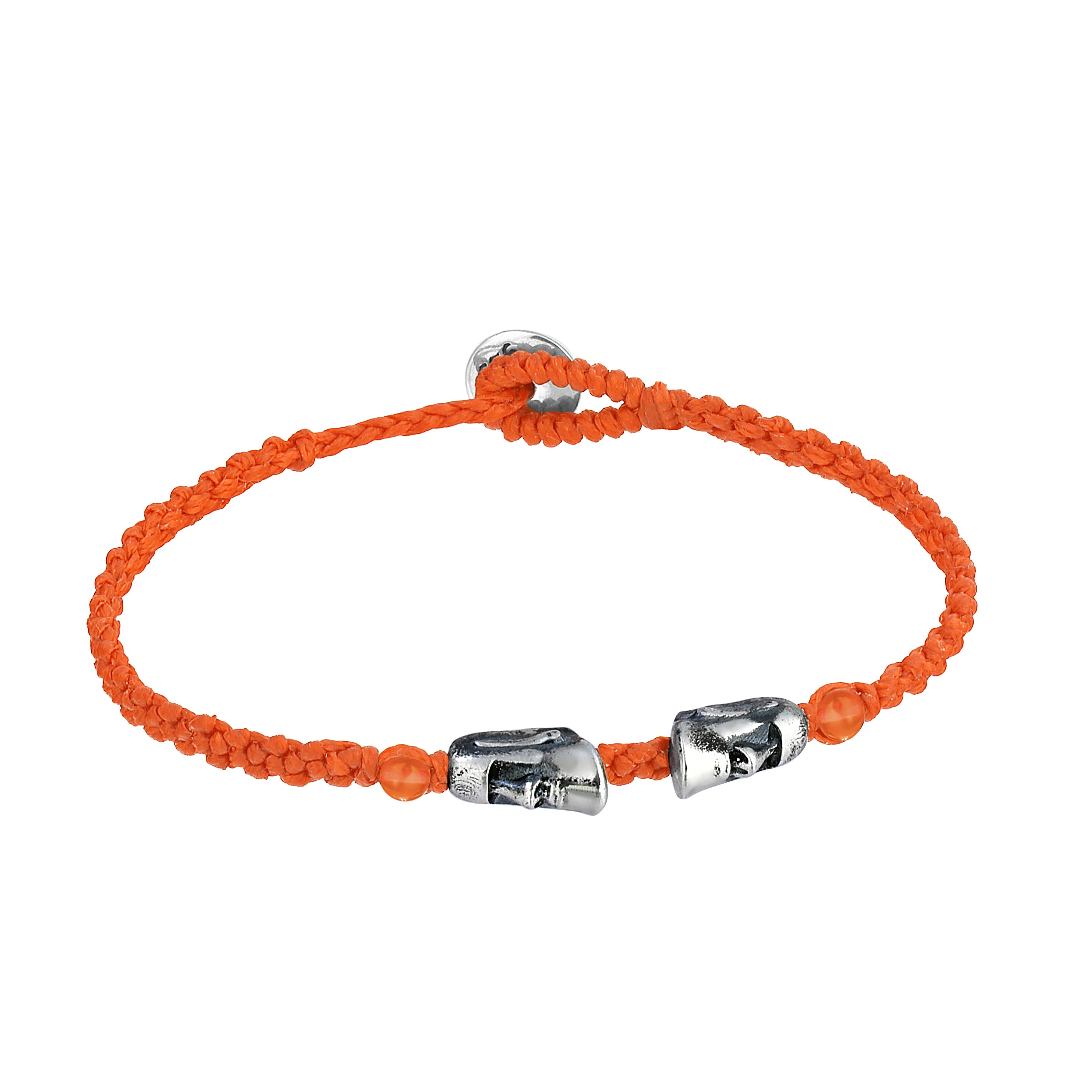 Maoi Gemstone Braided Wax Bracelet in Sterling Silver
