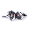 Marquise Shield Zircon Cufflinks in Sterling Silver