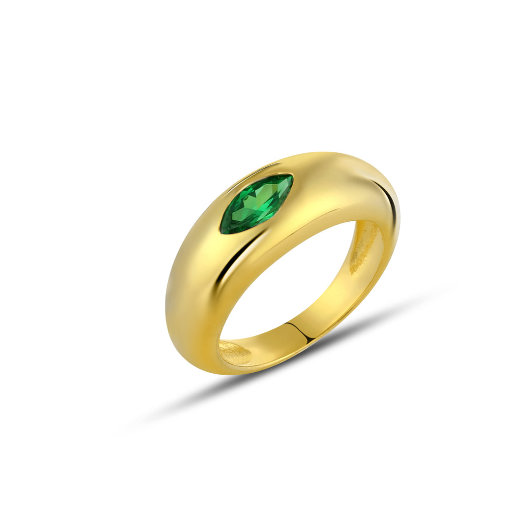 Marquise Zircon Rng Ring in Sterling Silver