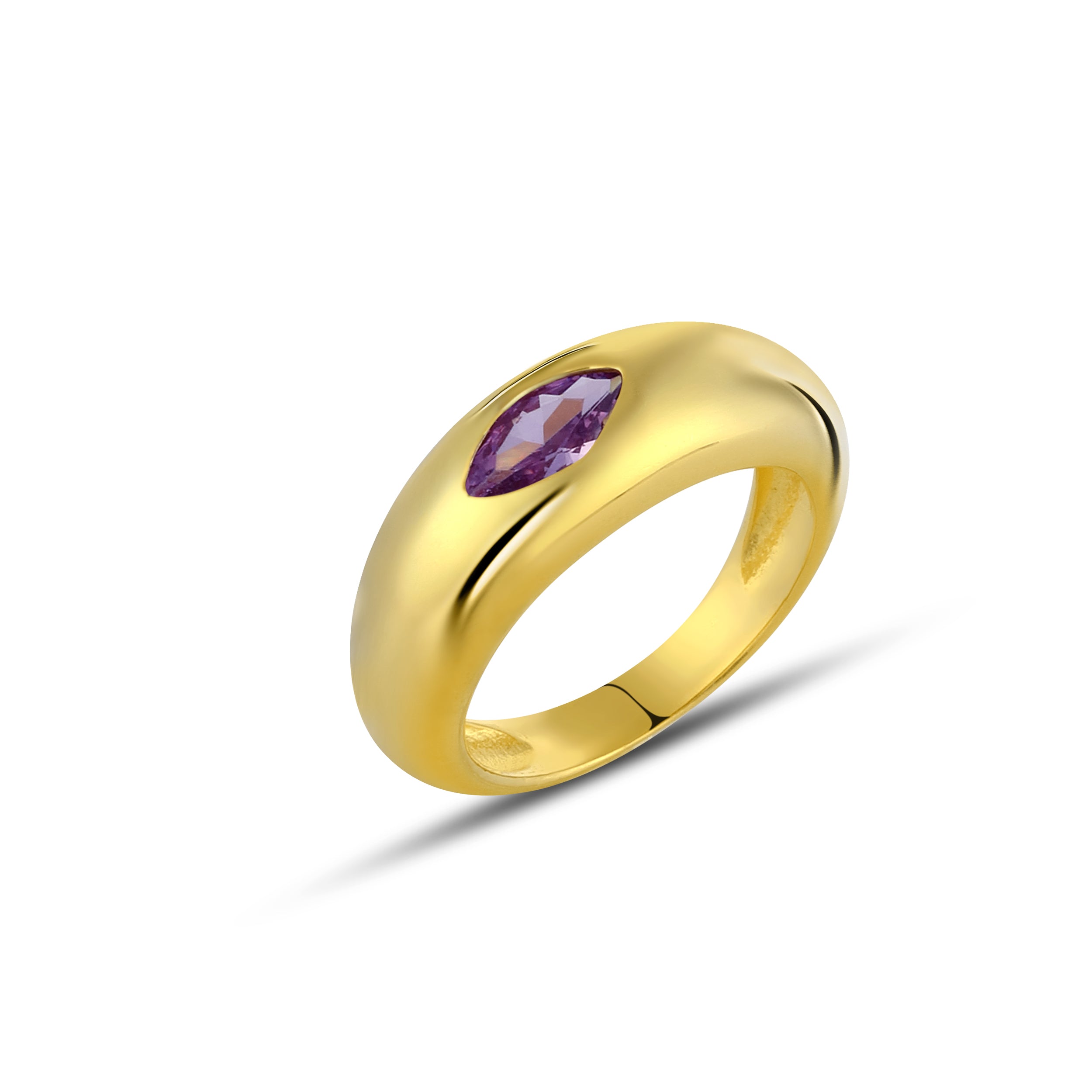 Marquise Zircon Rng Ring in Sterling Silver
