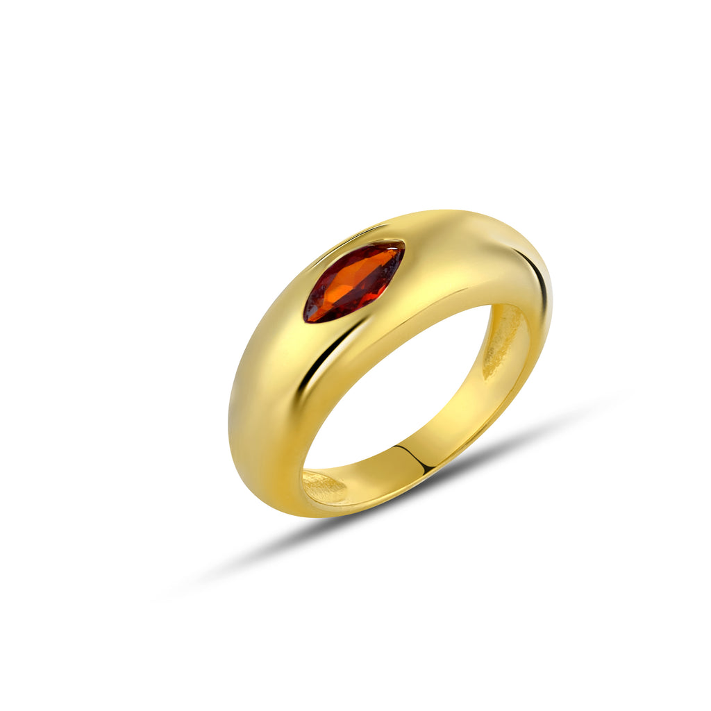 Marquise Zircon Rng Ring in Sterling Silver