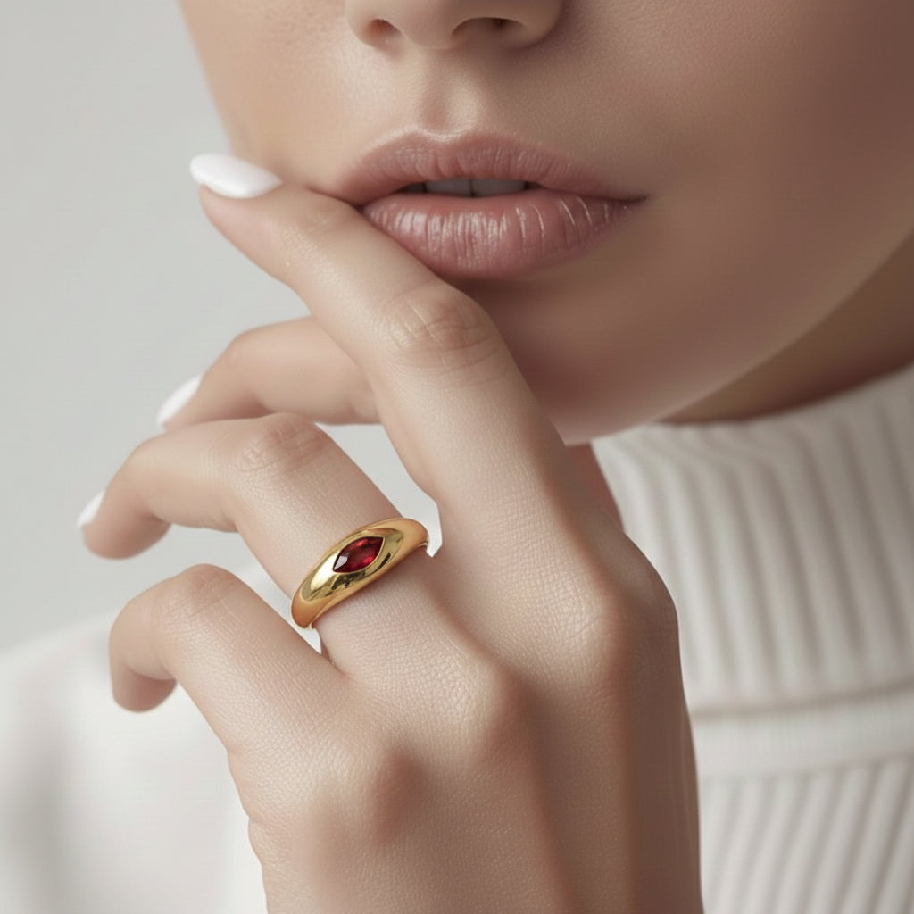 Marquise Zircon Rng Ring in Sterling Silver