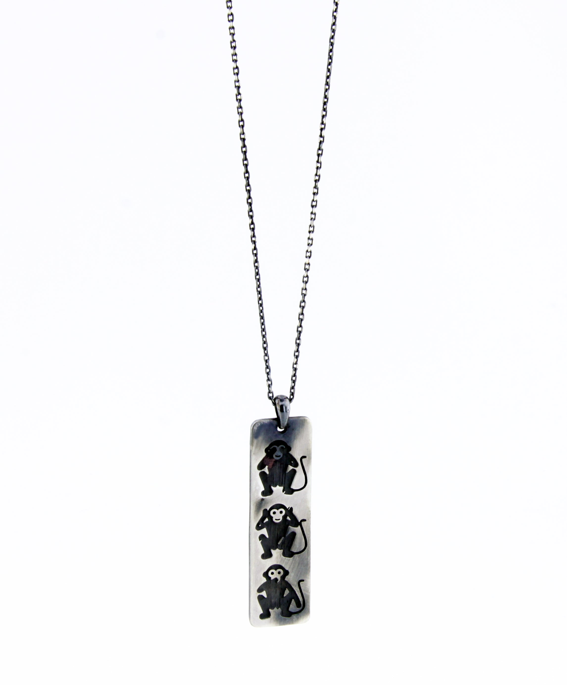 Monkey Evil Necklace in Sterling Silver