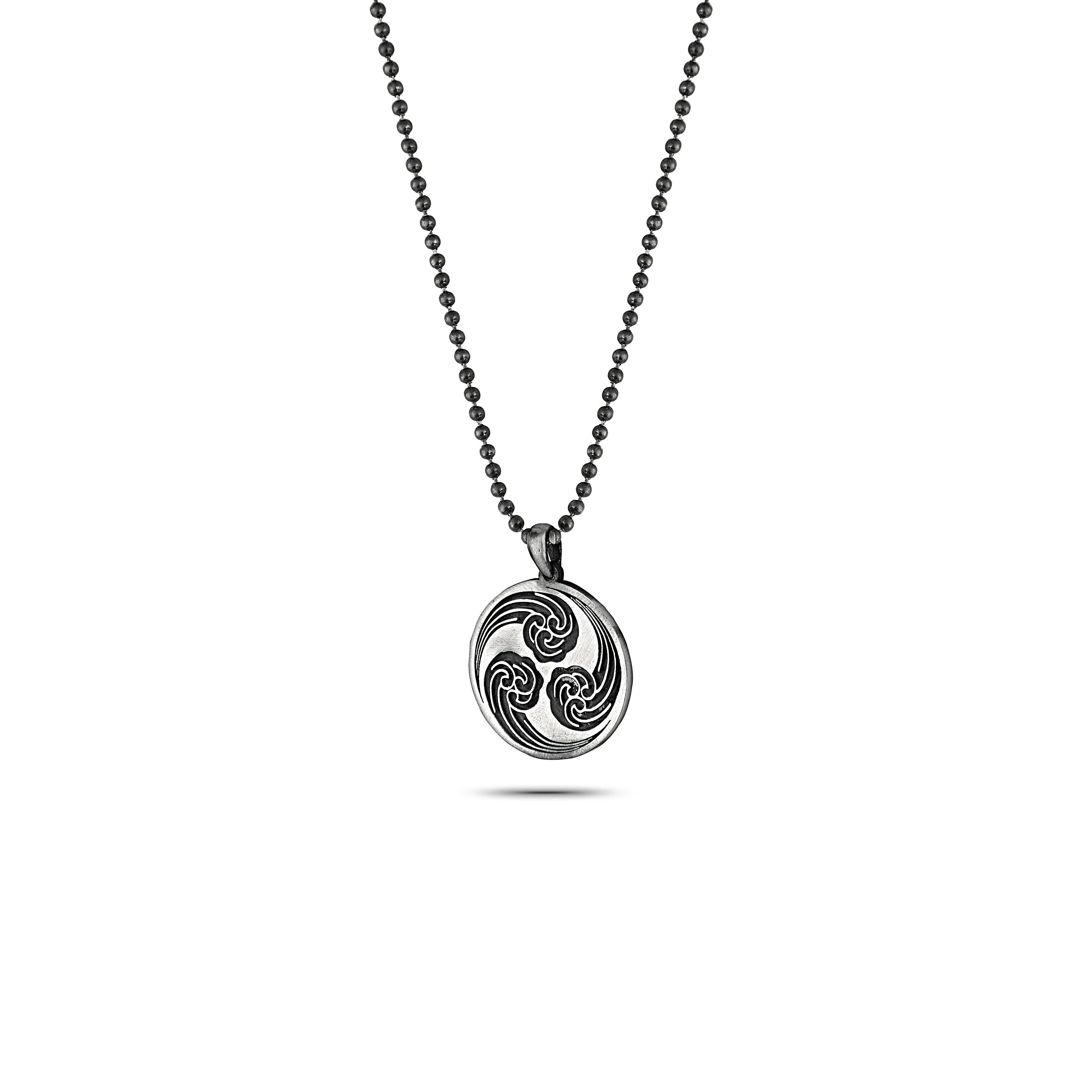 Mono-waves Ball Necklace in Sterling Silver