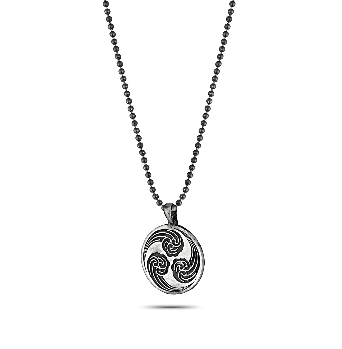 Mono-Waves Ball Necklace, Sterling Silver