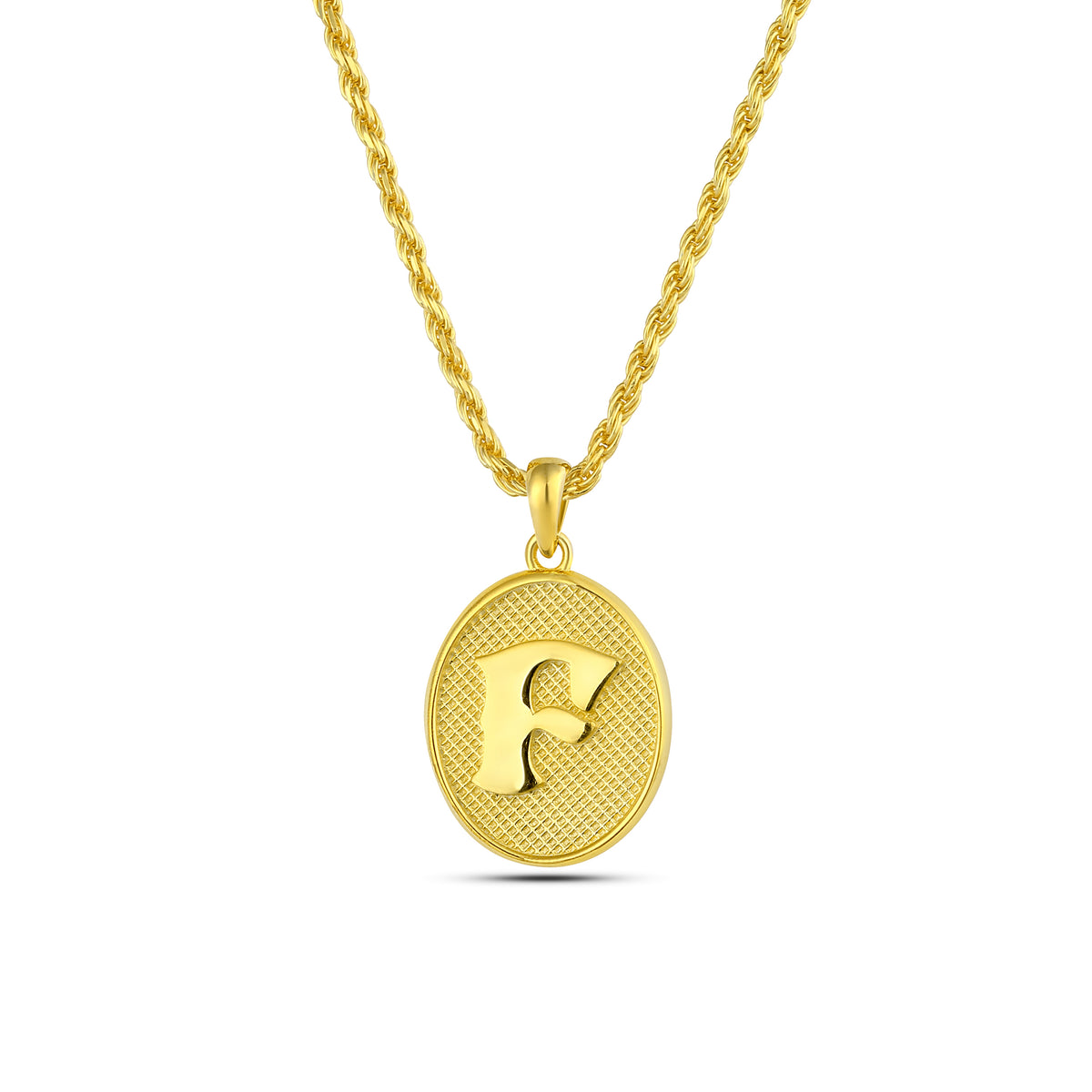 Initial F Necklace, Sterling Silver