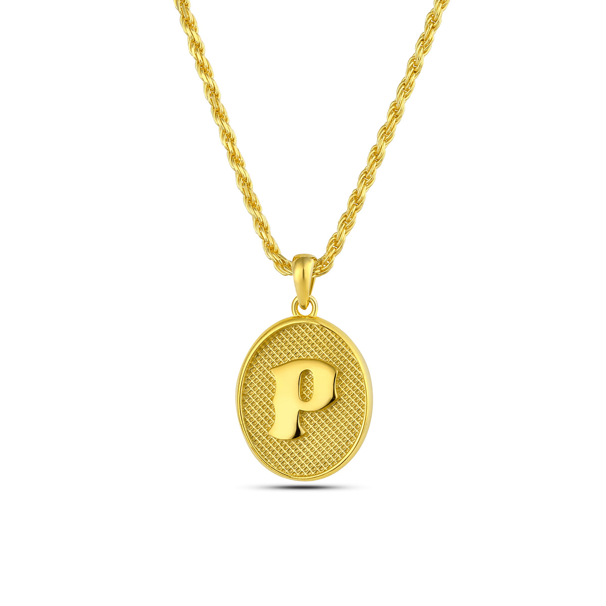 Initial P Necklace, Sterling Silver