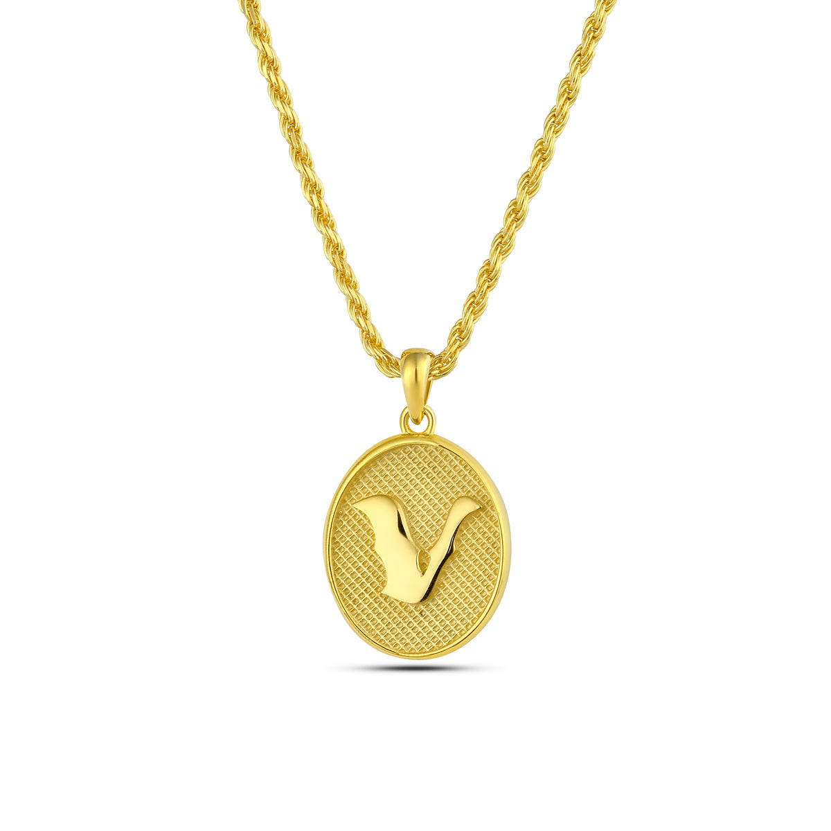 Initial V Necklace, Sterling Silver
