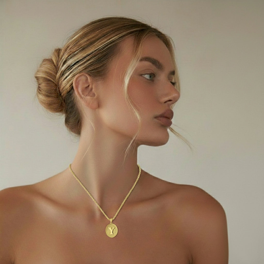 Initial Y Necklace, Sterling Silver
