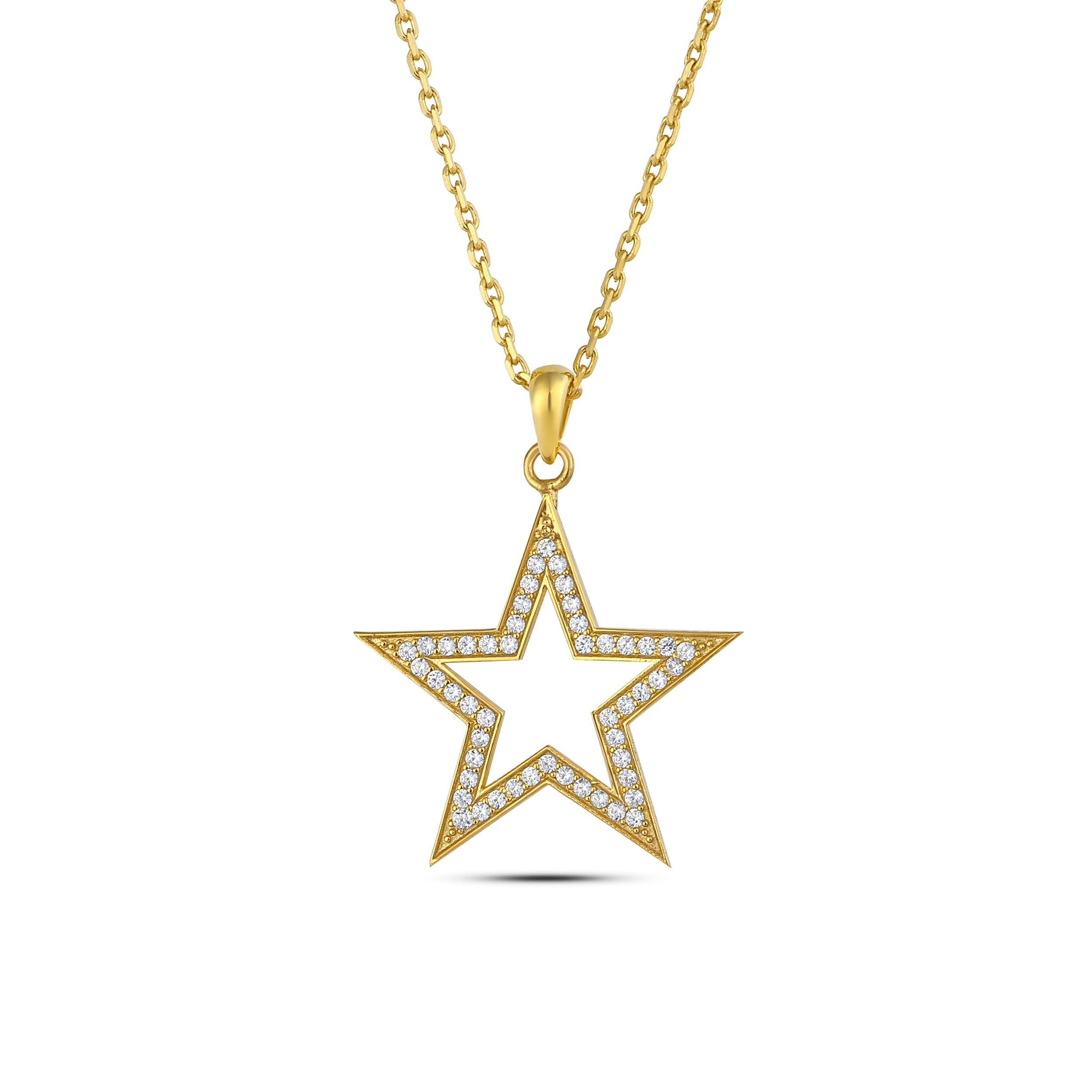 Star-m Zircon Necklace in Sterling Silver