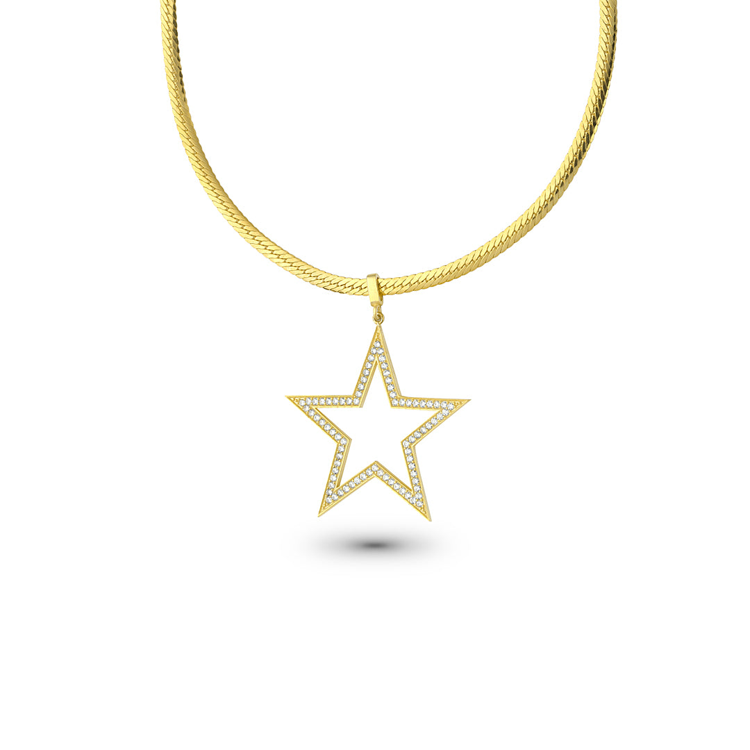 Star Choker Necklace in Sterling Silver
