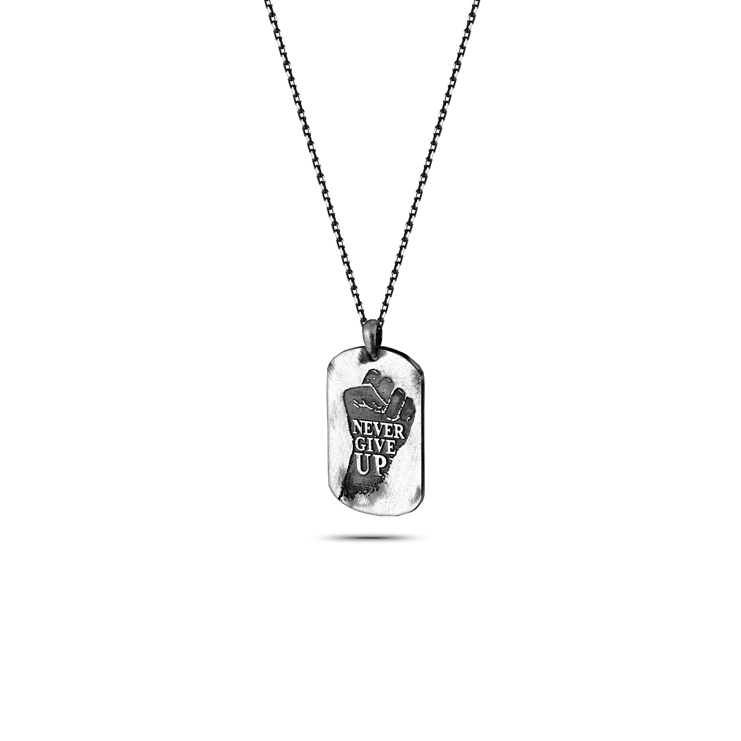 Never Give Up Necklace in Sterling Silver