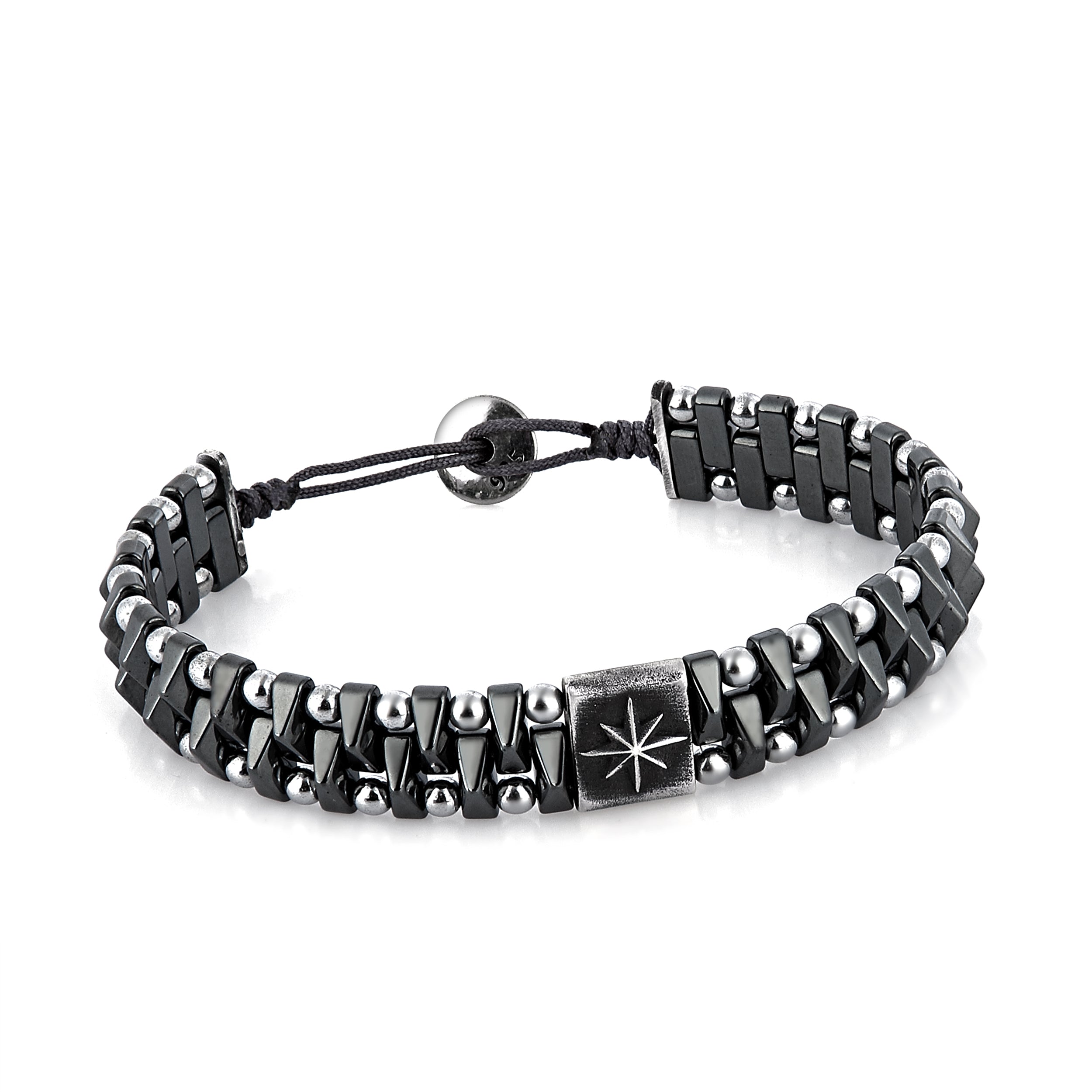 North Star Hematite Bracelet in Sterling Silver