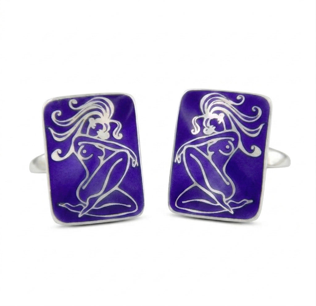 Nudista Cufflinks in Sterling Silver