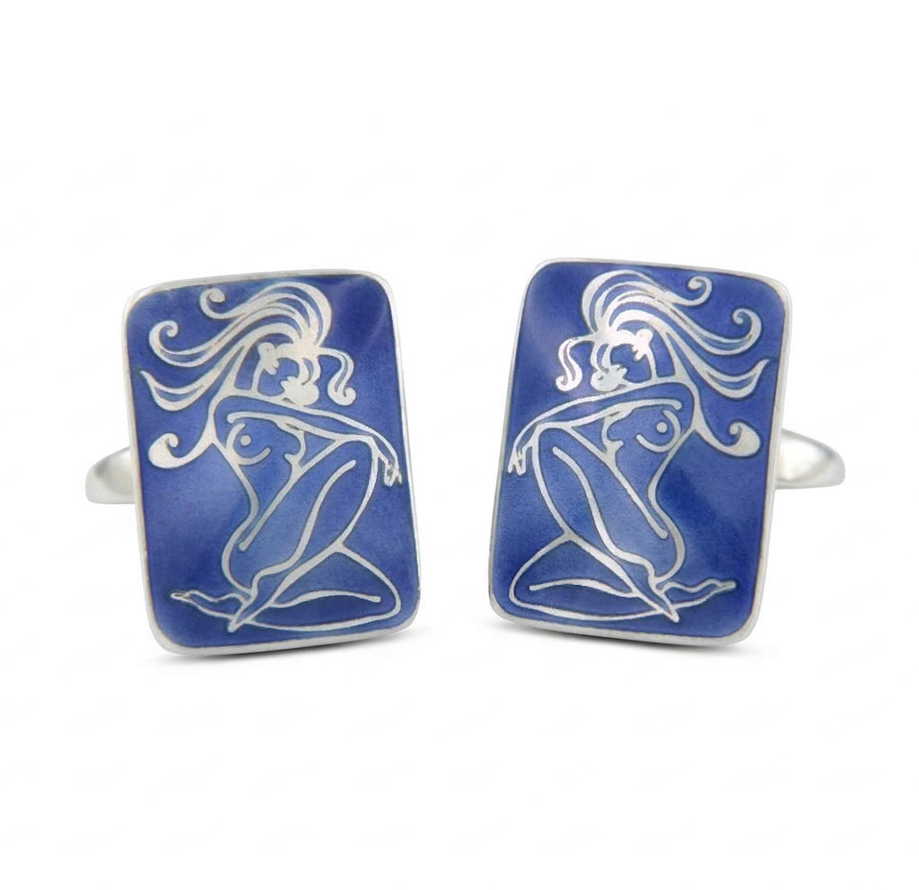 Nudista Cufflinks in Sterling Silver
