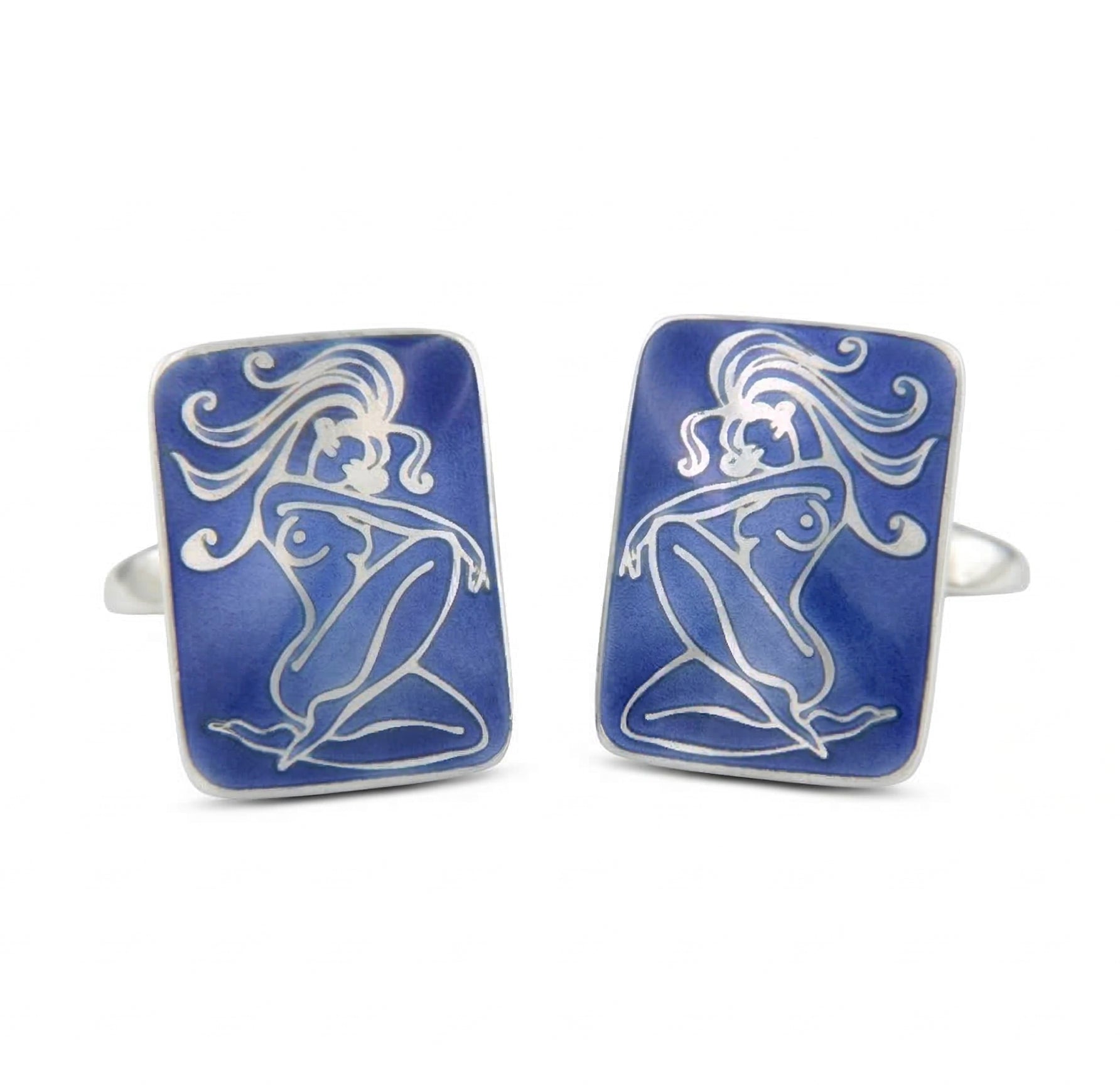 Nudista Cufflinks in Sterling Silver