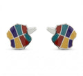 Octal Shield Cufflinks in Sterling Silver