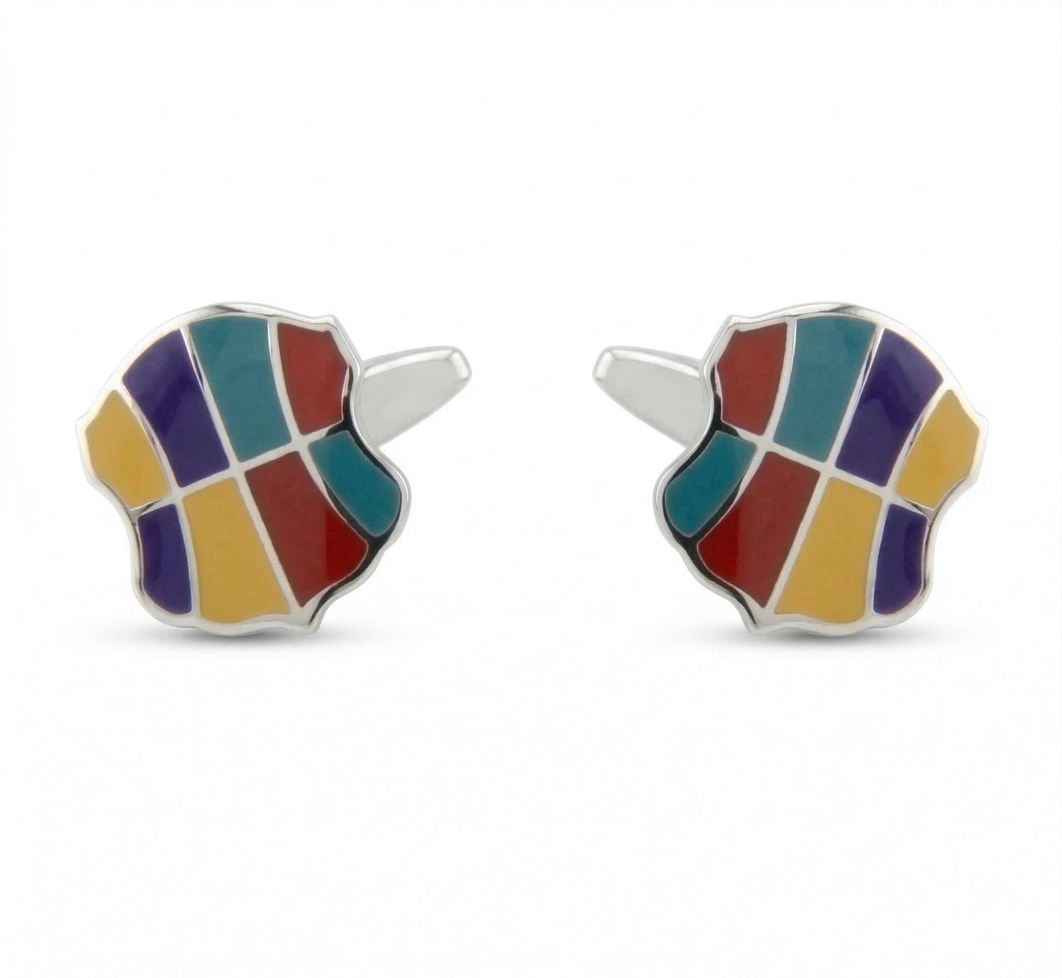 Octal Shield Cufflinks in Sterling Silver