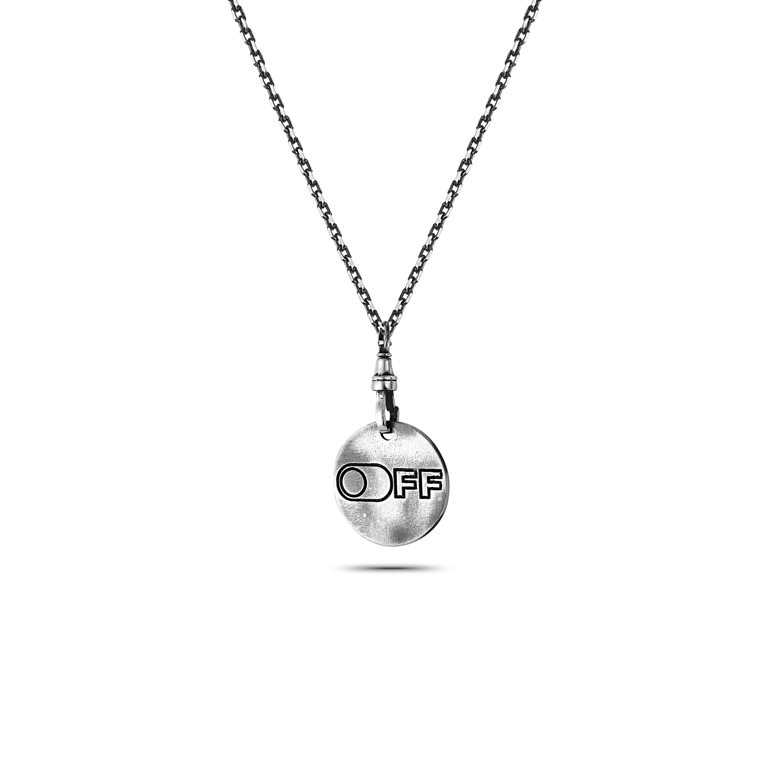On Off Doble Sided Necklace in Sterling Silver