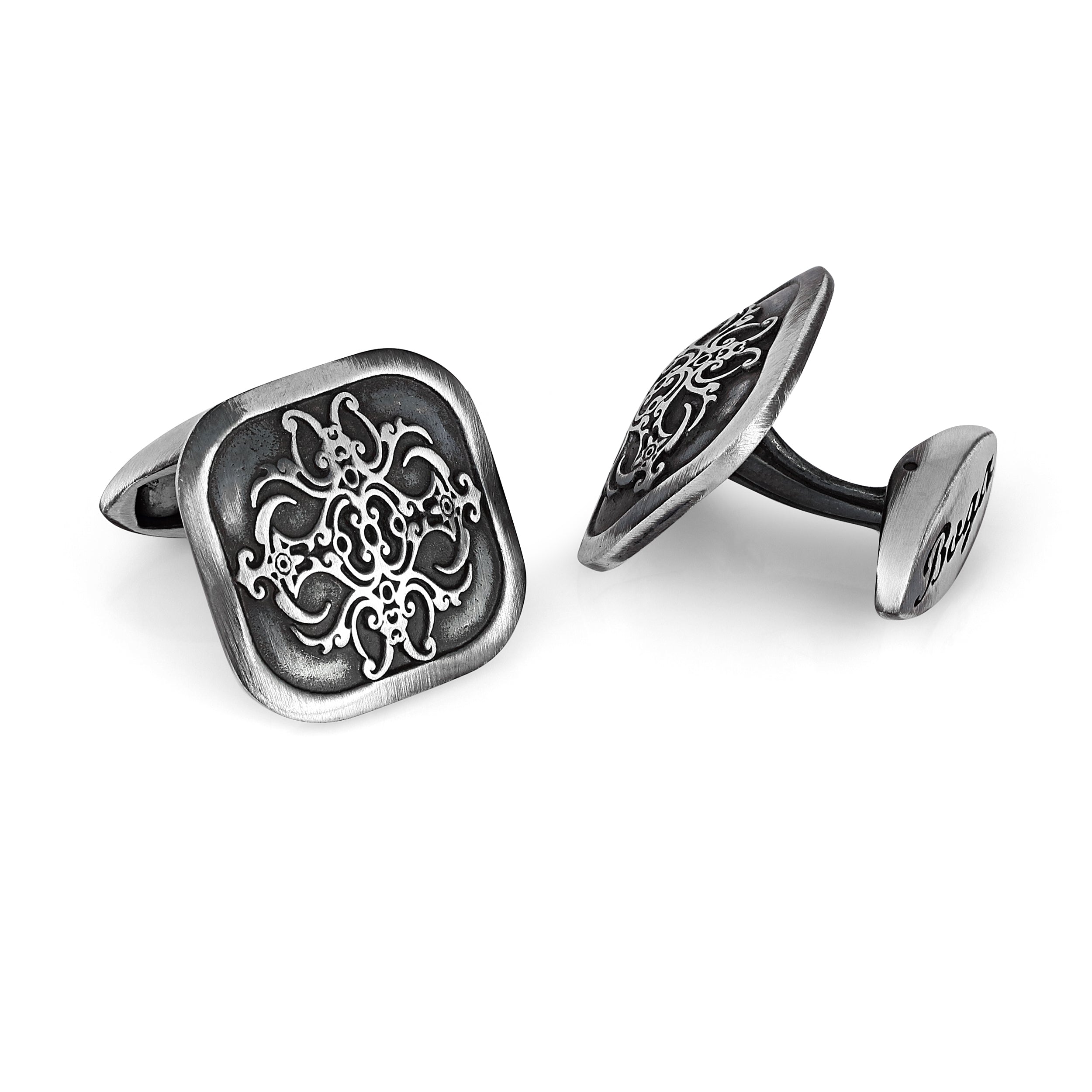 Ornament Bold Cufflinks in Sterling Silver