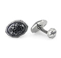 Oval Engraved Cufflinks in Sterling Silver