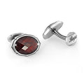 Oval Zircon Fst Cufflinks in Sterling Silver