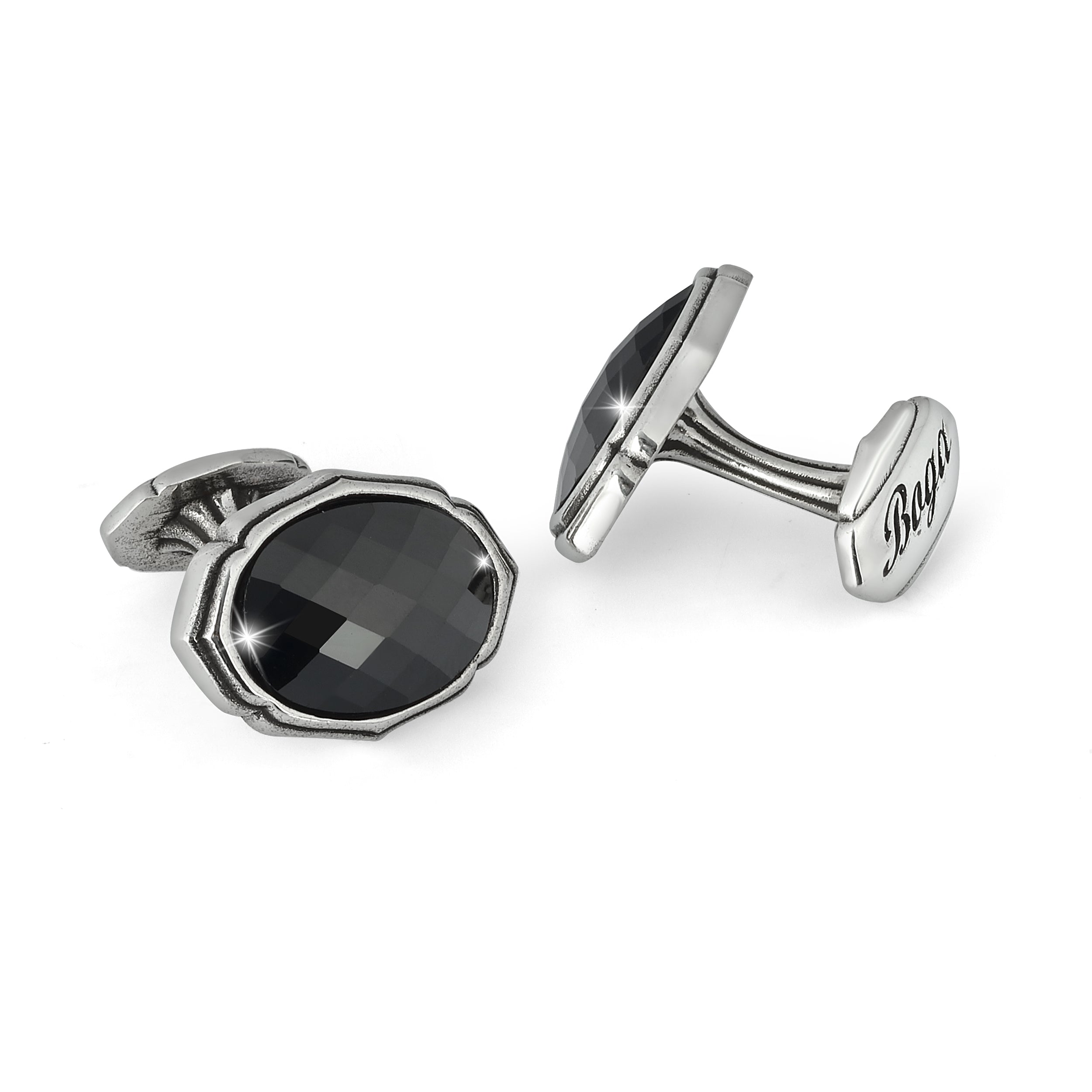 Oval Zircon Fst Cufflinks in Sterling Silver