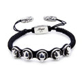 Panther Circular Snake Macrame Bracelet in Sterling Silver