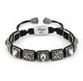 Panther Engraved 11mm Macrame Bracelet in Sterling Silver