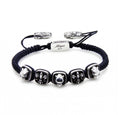 Panther Fleur de Lis Rds Snake Macrame Bracelet in Sterling Silver
