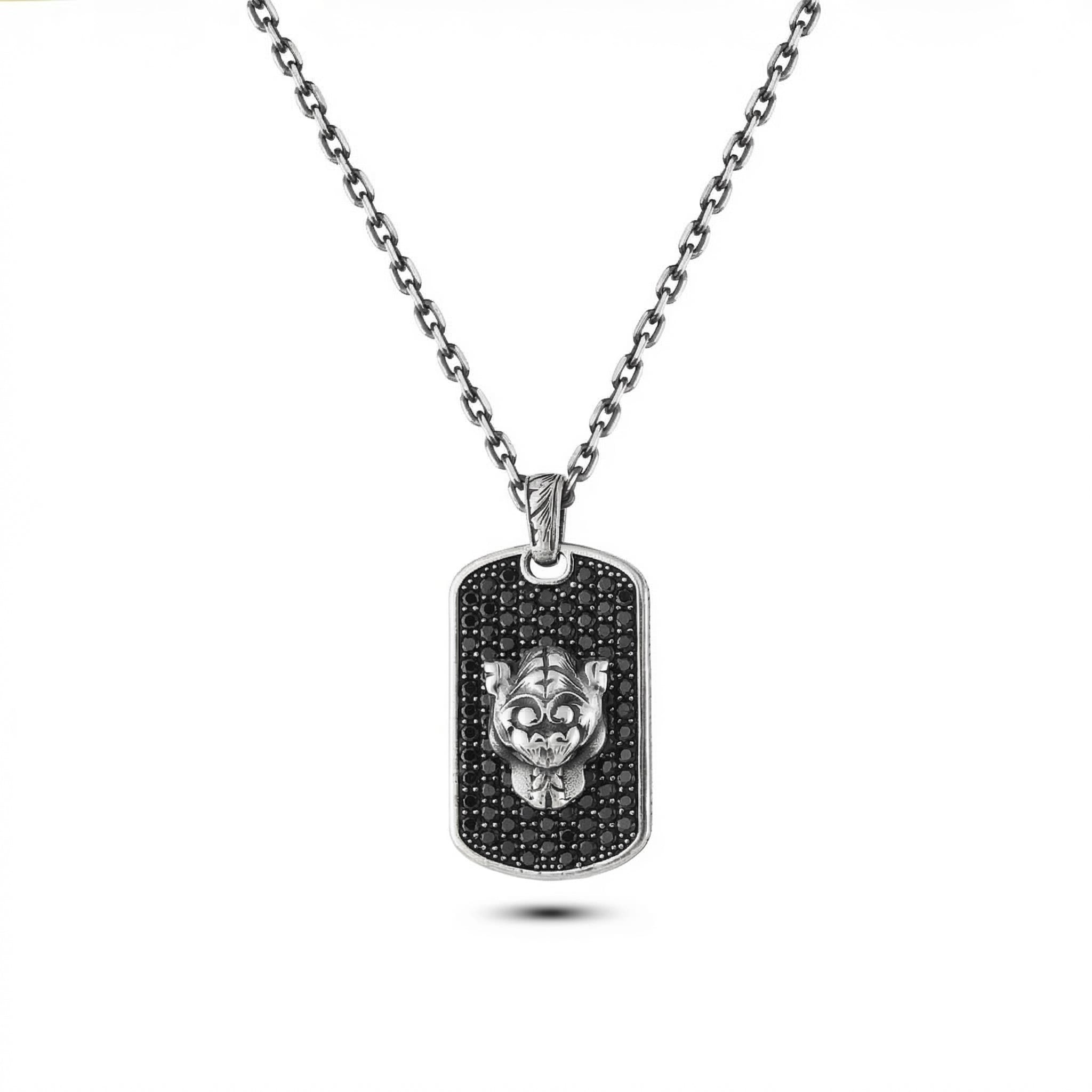 Panther Zircon Bubble Back Necklace in Sterling Silver