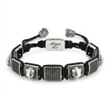 Panther Zircon Macrame Bracelet in Sterling Silver
