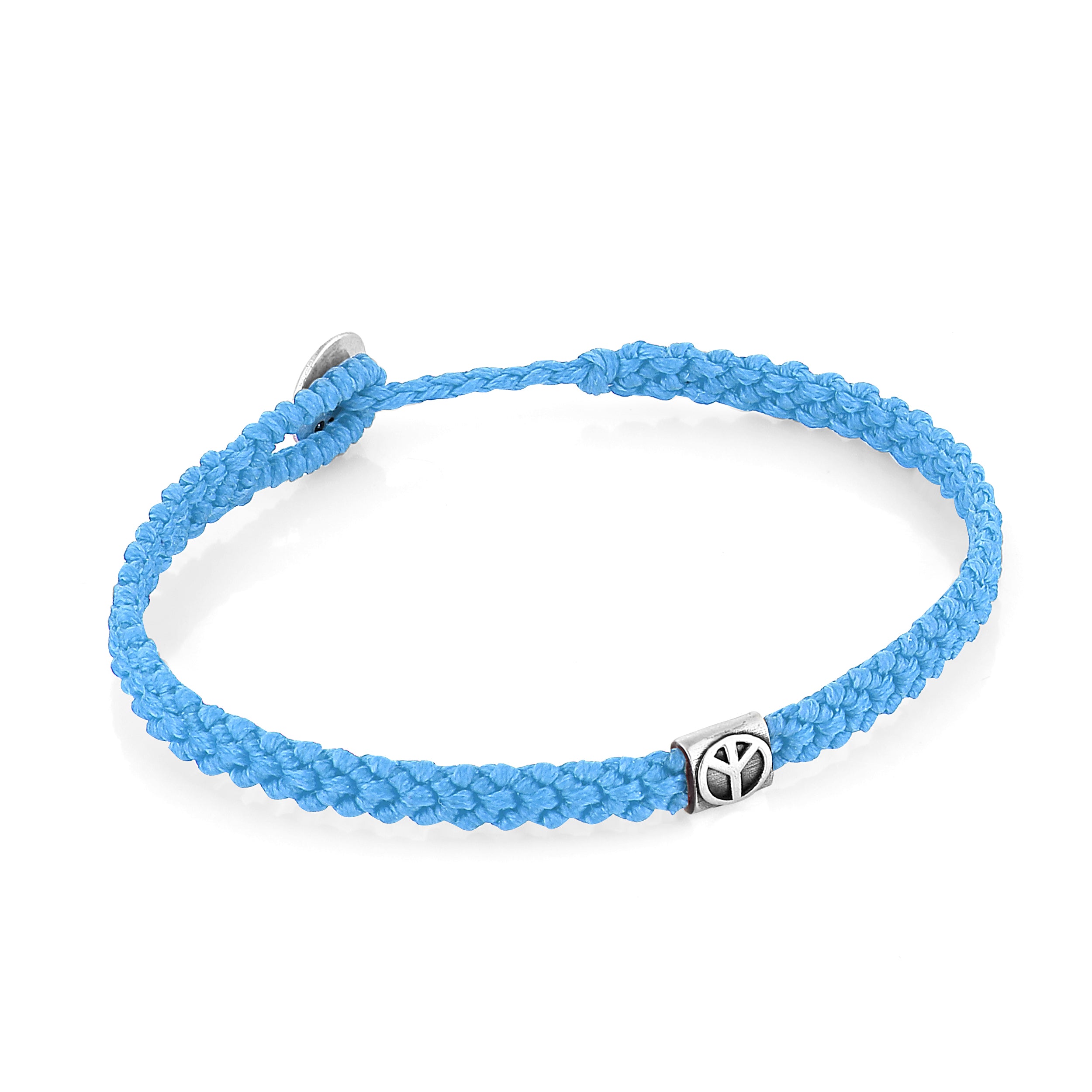 Peace Braided Wax Bracelet in Sterling Silver