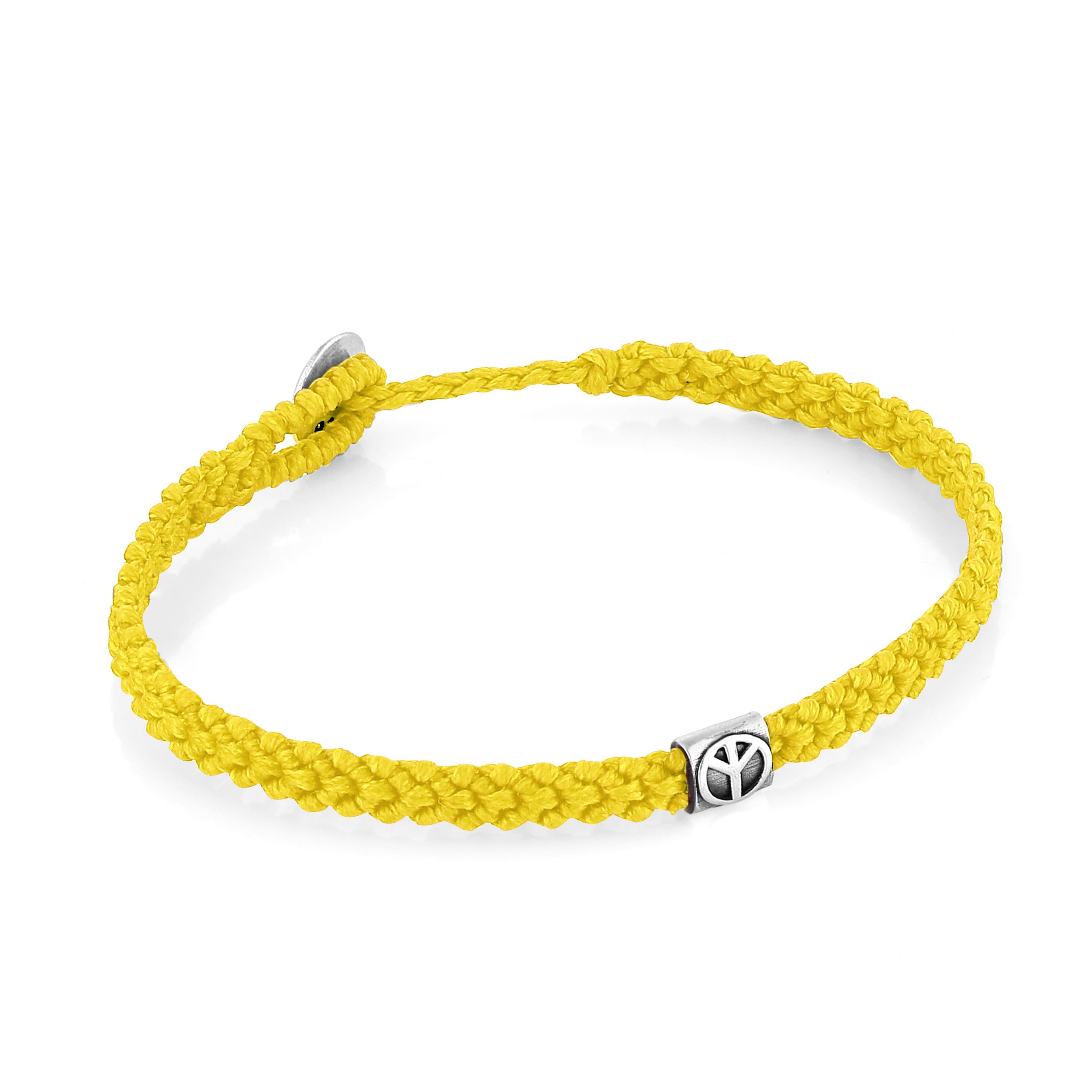 Peace Braided Wax Bracelet in Sterling Silver