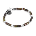 Sl-s Waves Pipe Variscite Bracelet in Sterling Silver
