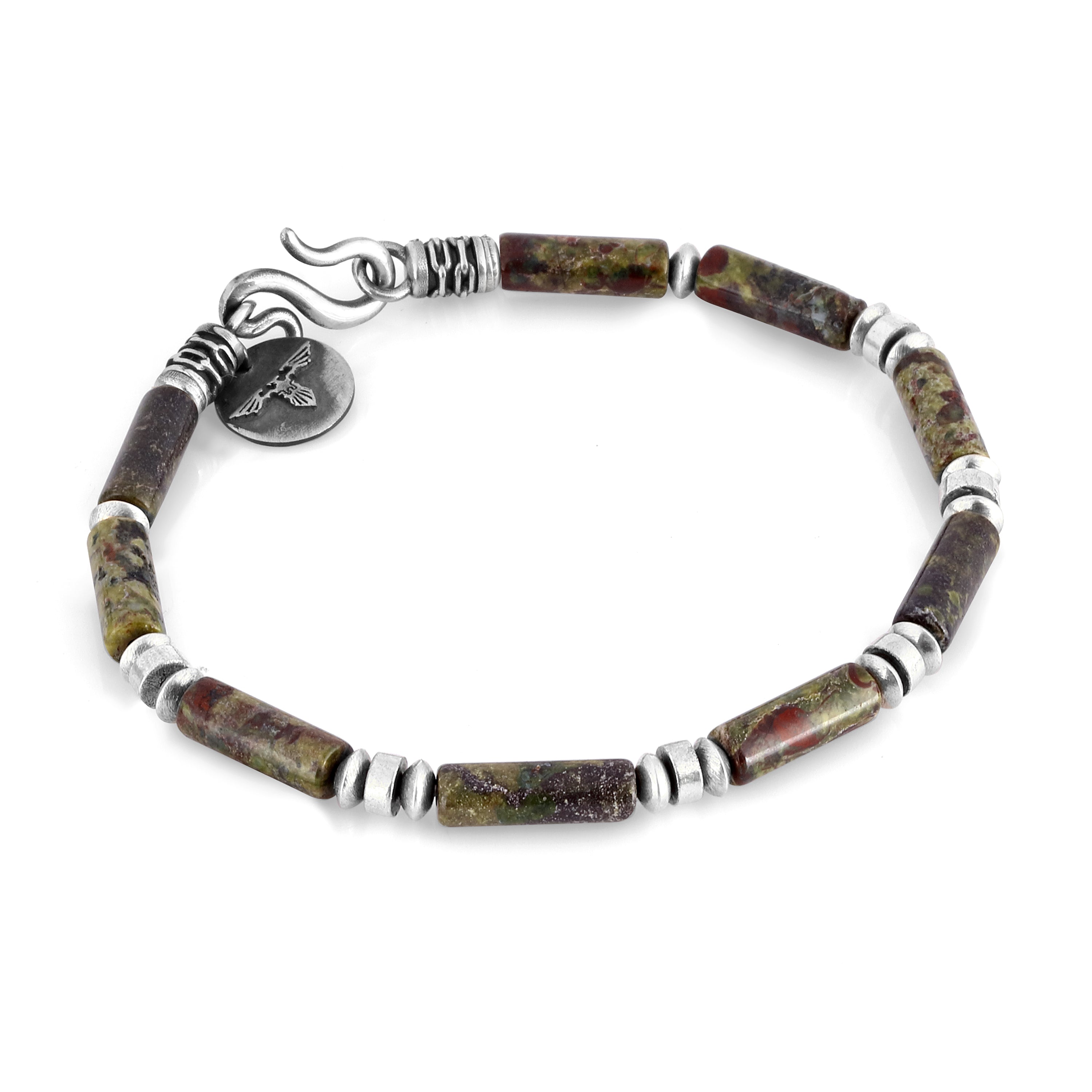 Sl-s Waves Pipe Variscite Bracelet in Sterling Silver