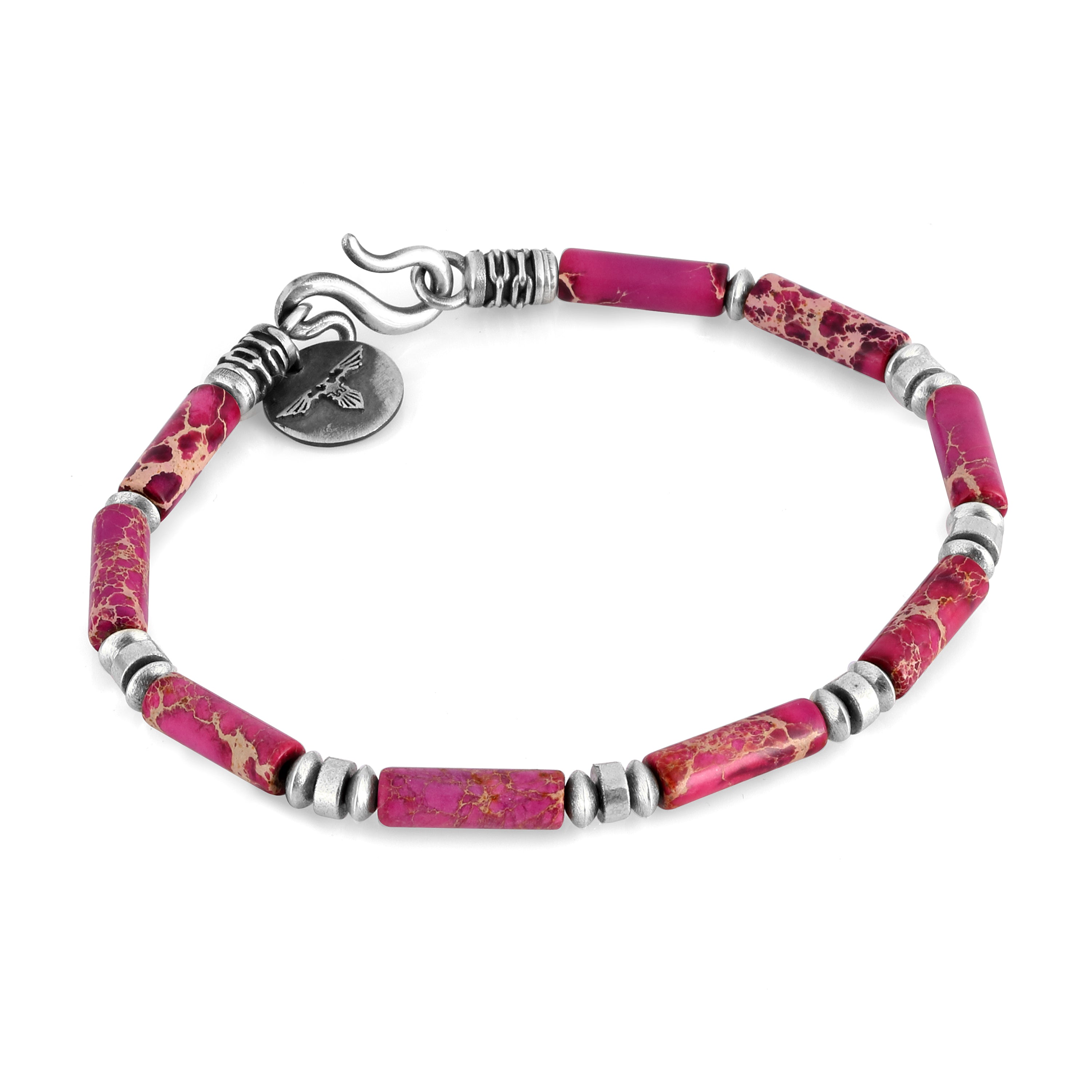 Sl-s Waves Pipe Variscite Bracelet in Sterling Silver