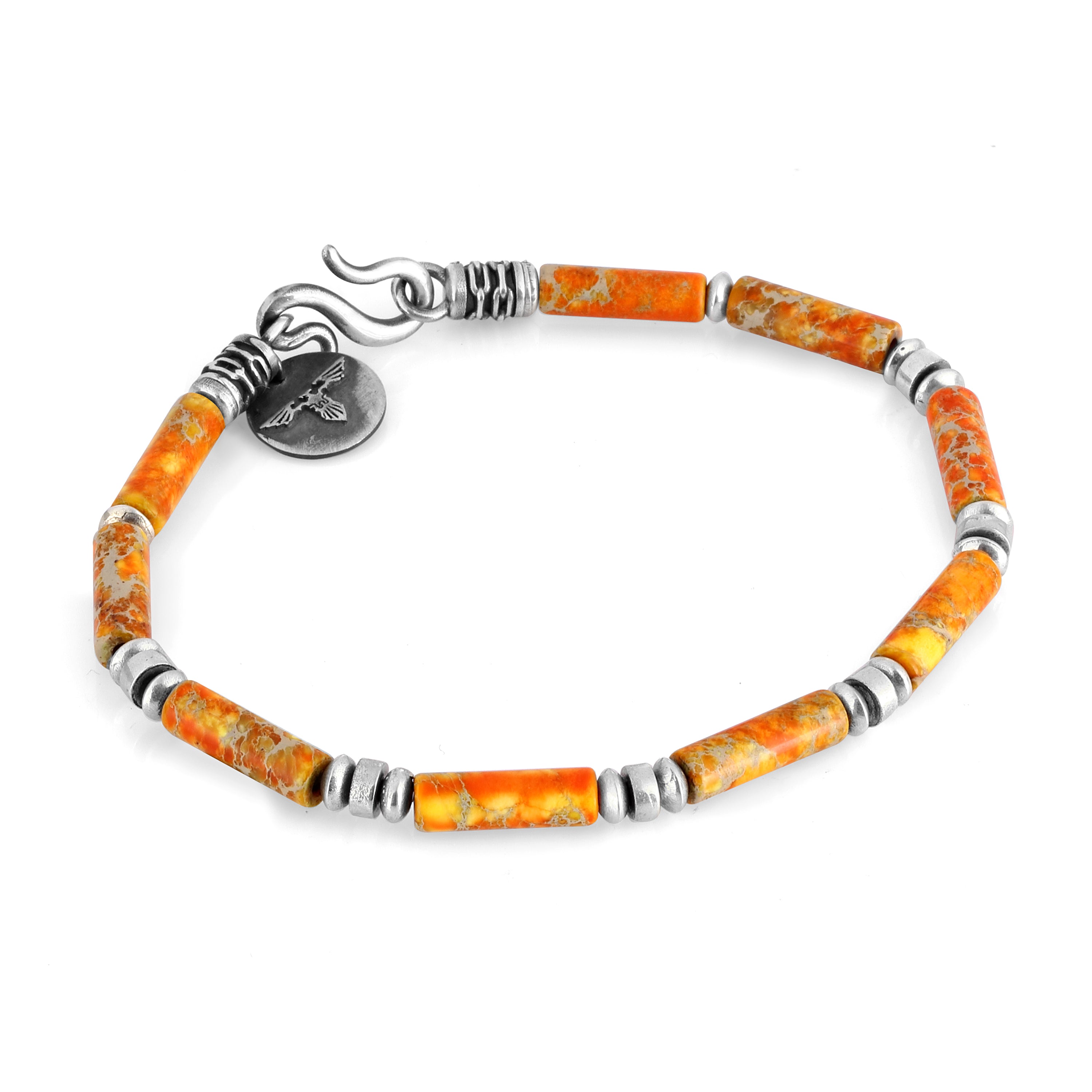 Sl-s Waves Pipe Variscite Bracelet in Sterling Silver